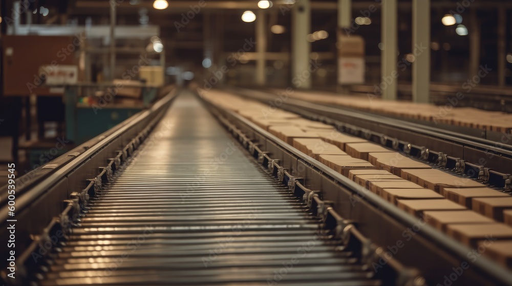 The seamless flow of goods on the conveyor belt. AI generated The seamless flow of goods on the conveyor belt. AI generated