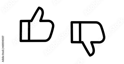 Thumbs up, thumbs down, like, dislike vector icon