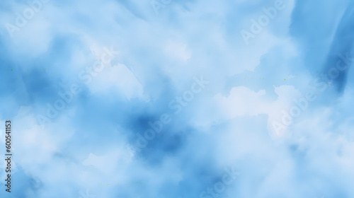 Abstract Watercolor shades blurry and defocused Cloudy Blue Sky Background, blurred and grainy Blue powder explosion on white background, Classic hand painted Blue watercolor background for design.