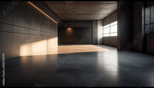 Bright modern apartment with empty abstract backdrop generated by AI