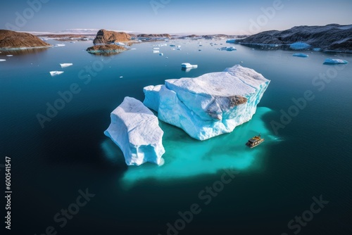 Icebergs on water © Omkar