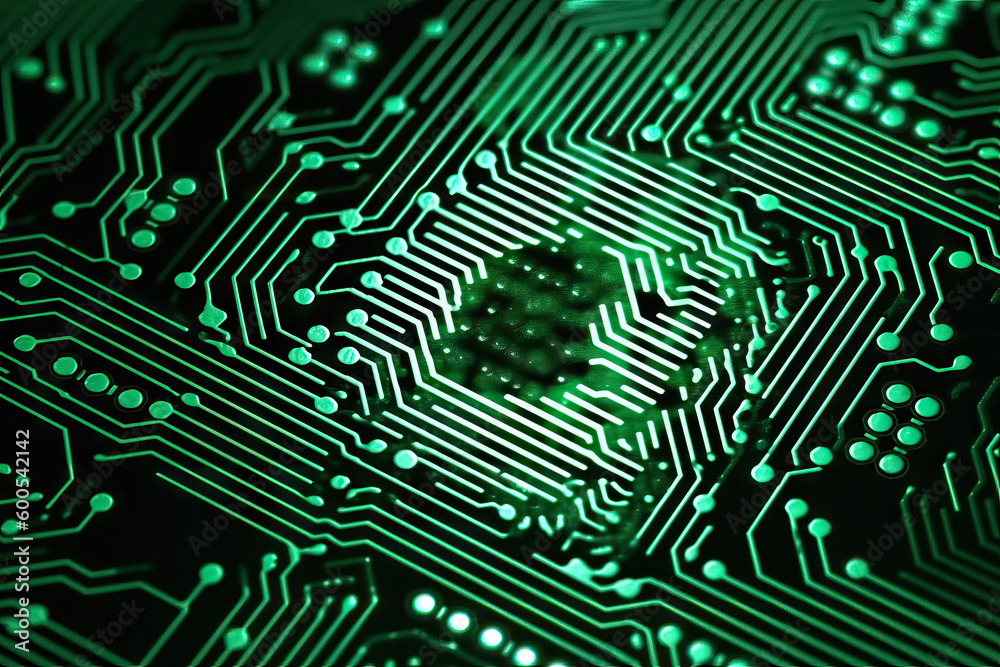 Digital fingerprint traces on the microchip motherboard