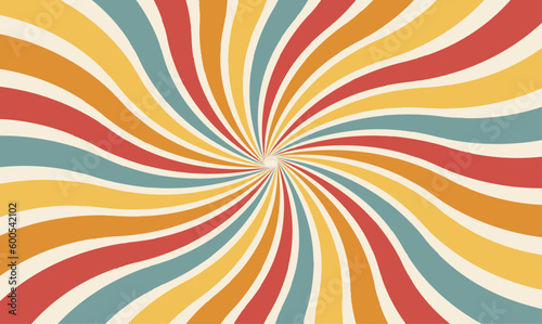  Groovy background waves retro hippie 70s psychedelic vector