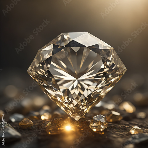 Diamond Precious Gemstone Close up. Generative AI