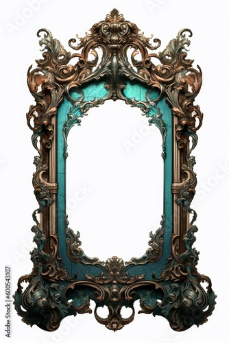 antique gold frame isolated