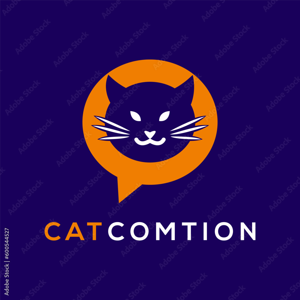 Cat logo design, cat icon vector.