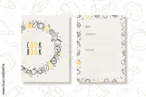 Recipe book and list template, vector illustrator