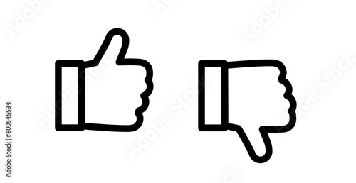 Thumbs up, thumbs down, like, dislike vector icon