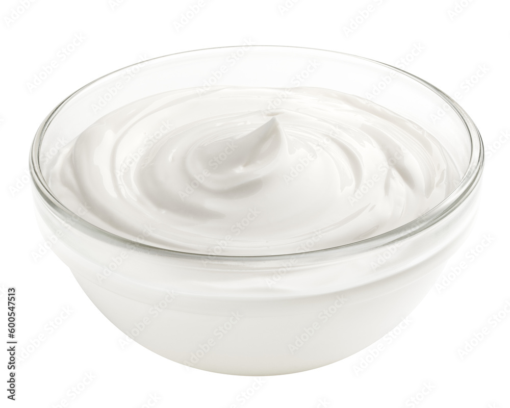 sour cream, mayonnaise, yogurt, isolated on white background, full depth of field sour cream, mayonnaise, yogurt, isolated on white background, full depth of field