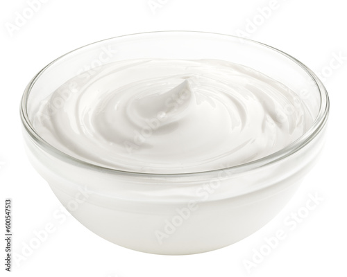 sour cream, mayonnaise, yogurt, isolated on white background, full depth of field