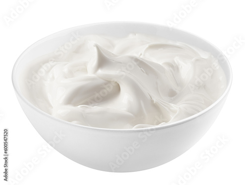 Canvas Print sour cream, mayonnaise, yogurt, isolated on white background, full depth of fiel