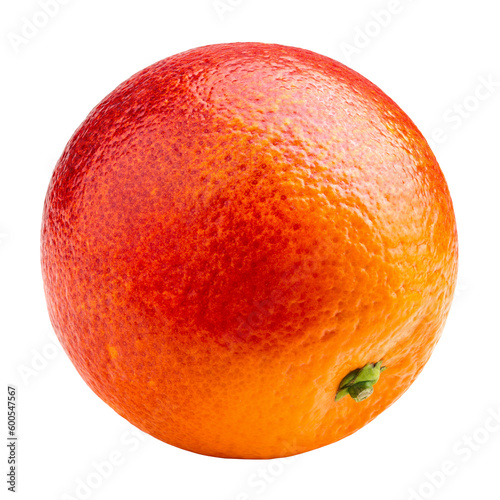 red blood orange, isolated on white background, full depth of field