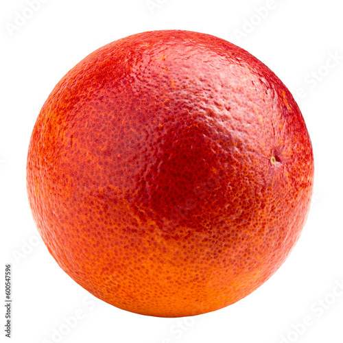 red blood orange, isolated on white background, full depth of field