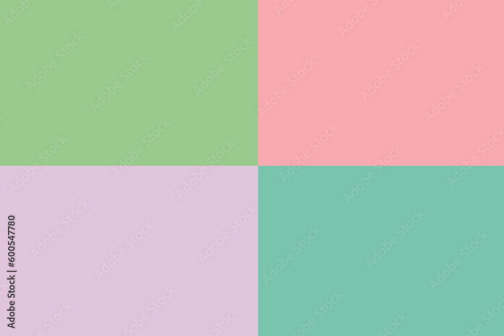 Blank rectangular illustration background divided into four different pastel colors