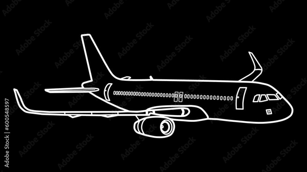 Commercial Airplane Drawing Animation Commercial Airplane Drawing Animation