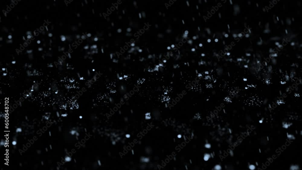 Raindrops bounce off the black background loop animation.