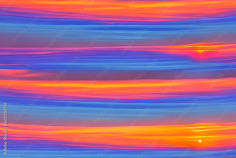 pattern with Sunset Sky, A pattern of a summer sunset with warm colors
