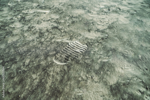 Footprint on surface of the moon