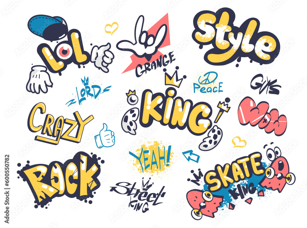 Set of grunge stickers Set of grunge stickers