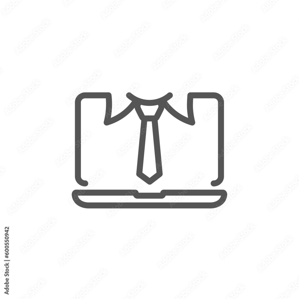 Online meeting. Businessman and laptop flat icon on white background. EPS 10 Online meeting. Businessman and laptop flat icon on white background. EPS 10