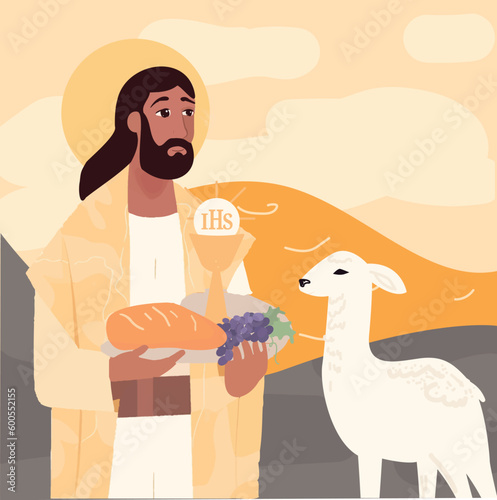 Jezus baranek chleb wino kielich Boże Ciało photo