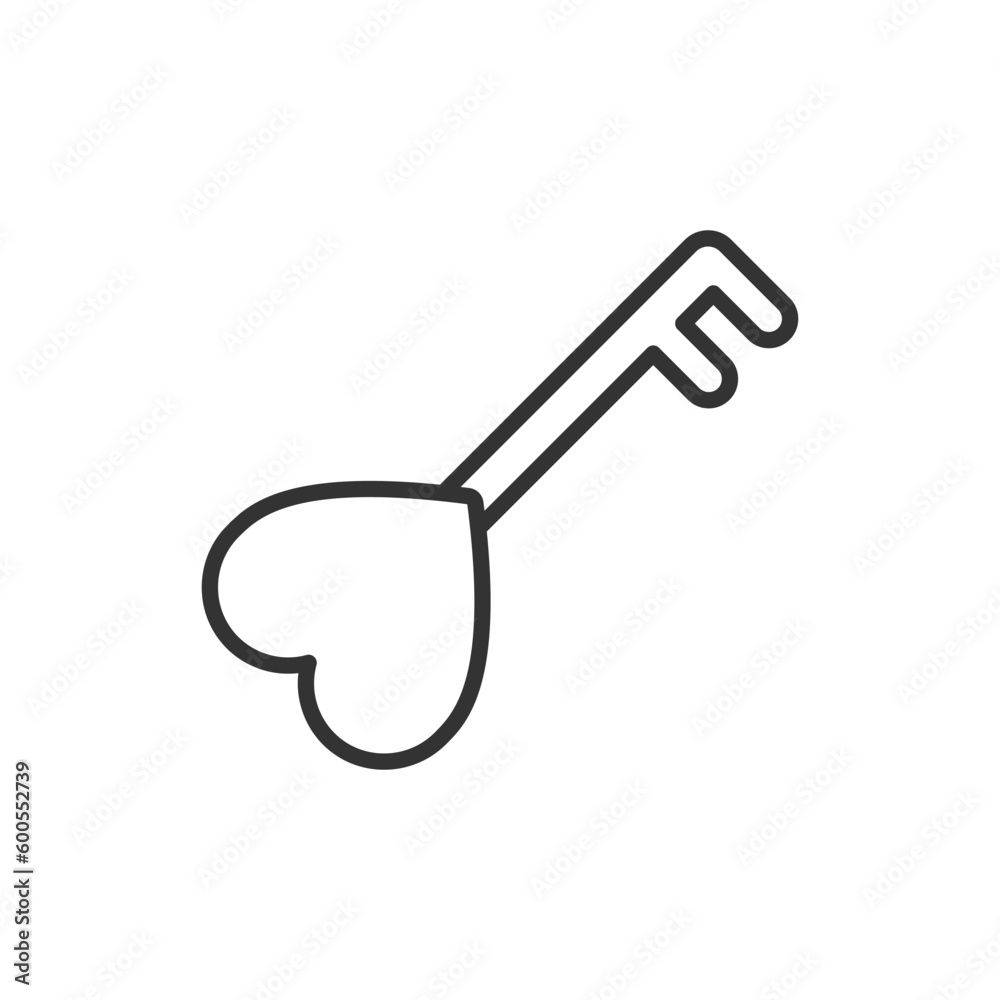 Love Key Icon - Heart Key Icon Love Key Icon - Heart Key Icon