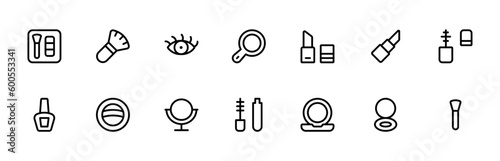 makeup product icon vector set design with Editable Stroke. Line  Solid  Flat Line  thin style and Suitable for Web Page  Mobile App  UI  UX design.