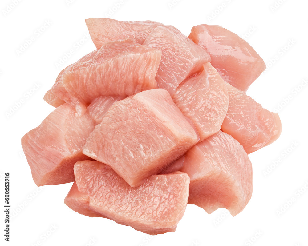 Raw chicken, fillet, isolated on white background, full depth of field Raw chicken, fillet, isolated on white background, full depth of field