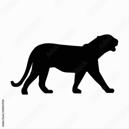 panther silhouette black silhouette of a panther on a white background  panther  safari  savannah