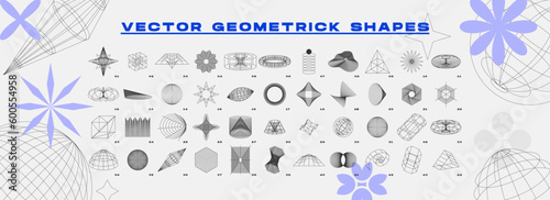 Wireframes 3D models set