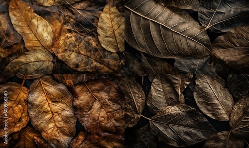  a bunch of leaves that are laying on the ground together. generative ai