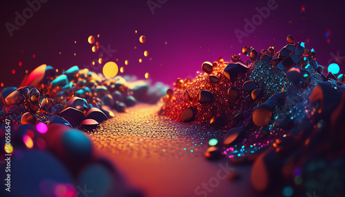 Futuristic background that is colorful and has sparkly particles, Generative AI