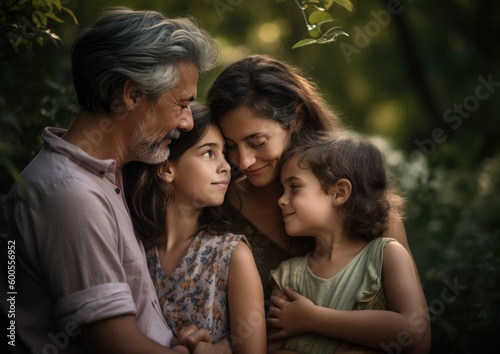 Portrait Photography of a Family with a Small Children. Concept of Family, Love and Togetherness.