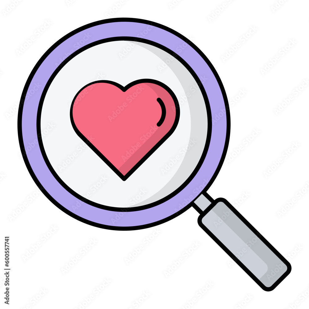 Love Search Line Color Icon Love Search Line Color Icon