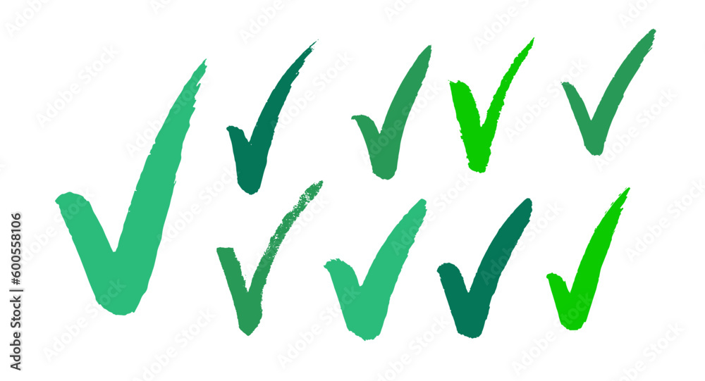 Vector set of isolated hand drawn check marks Vector set of isolated hand drawn check marks