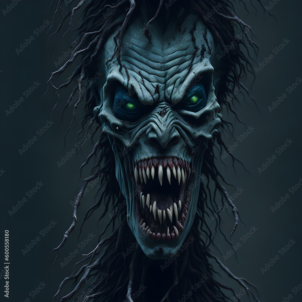 Monster made of tree roots with hypnotic gaze