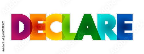 Declare colorful text  concept background