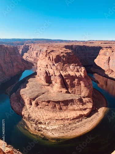Scenic Horseshoe Bend canyon overlooking Colorado River in Arizona, USA, america 
