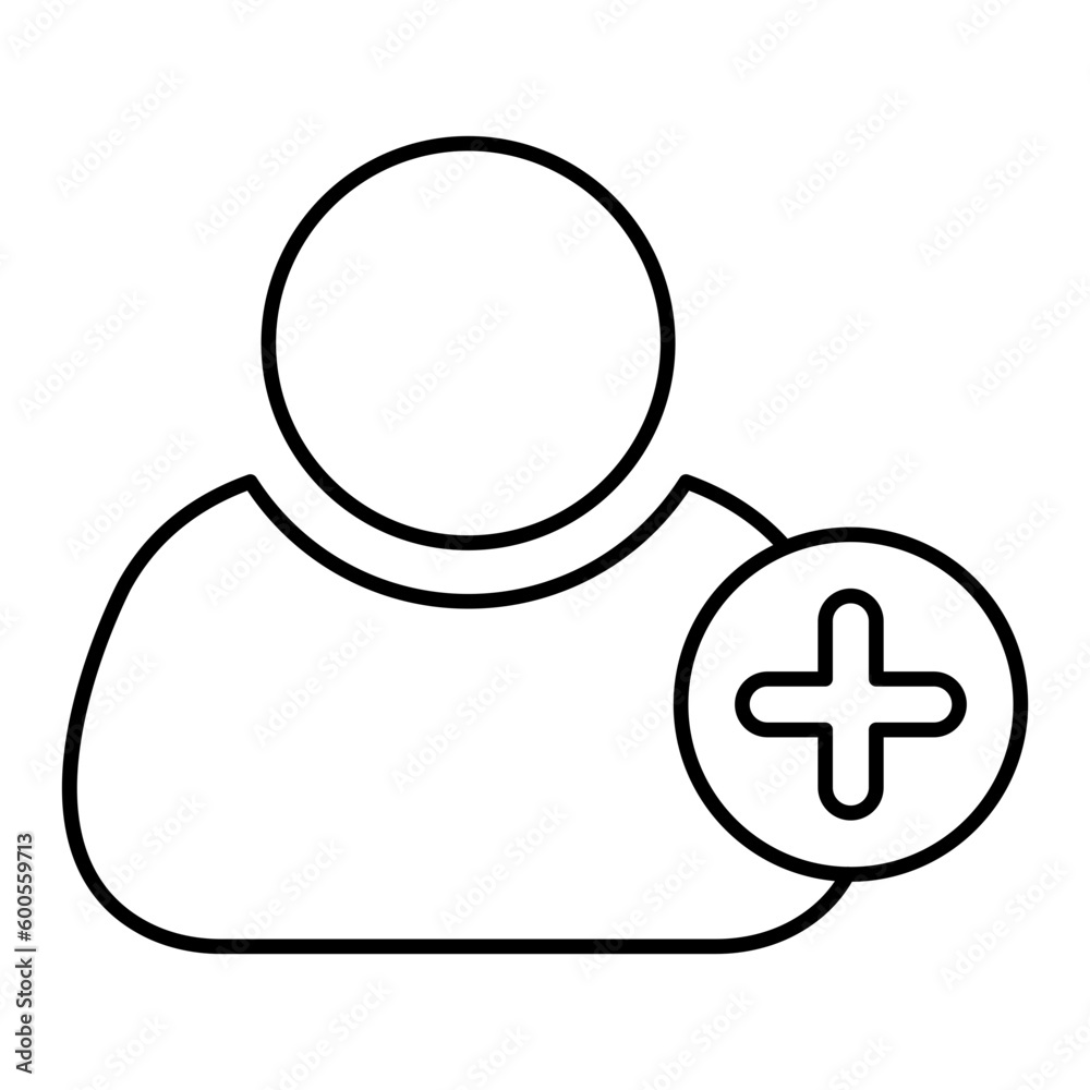 Add Friends Thin Line Icon Add Friends Thin Line Icon