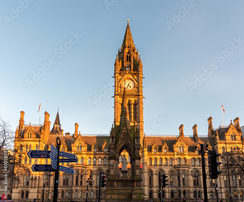 Manchester town hall, old landmark in England