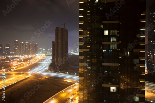 downtown city at night