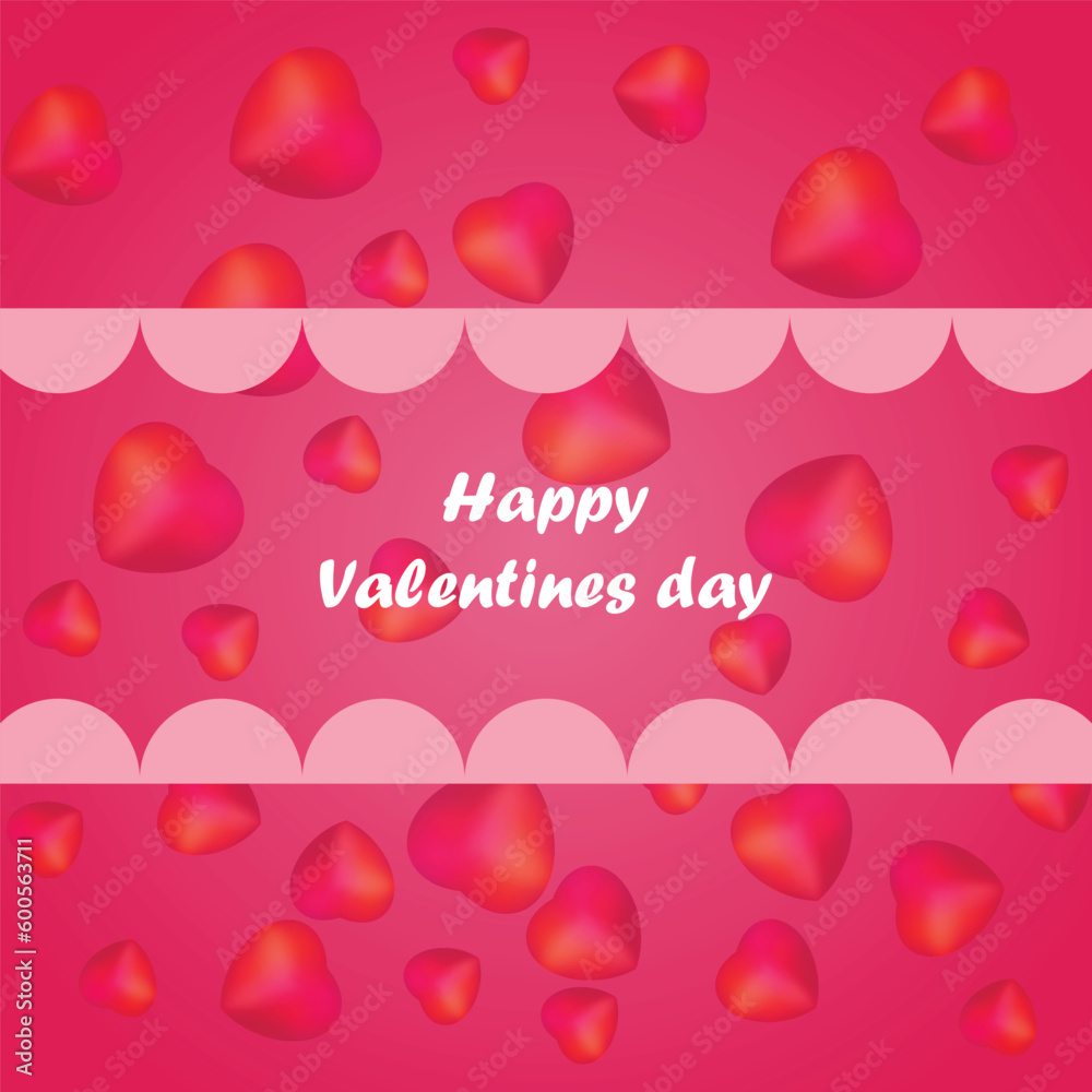 Happy valentine day card, abstract background with bright pink heart, Vector illustration for greeting, romantic postcard, Love and affection