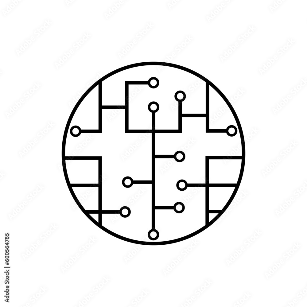 Circuit board icon. Technology scheme circles sign symbols. Vector illustration Circuit board icon. Technology scheme circles sign symbols. Vector illustration