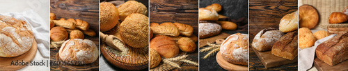 Collage of fresh homemade bread