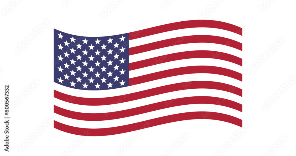 American flag. US national flag. Vector American flag. US national flag. Vector