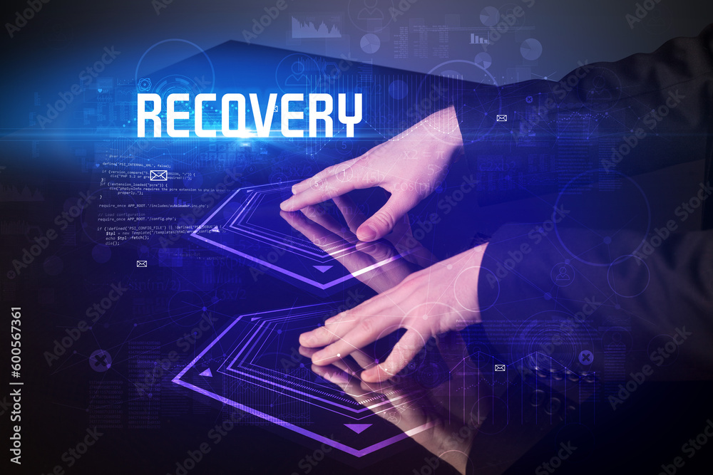 Hand touching digital table concept Hand touching digital table concept