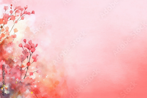 light pink background paper texture tiny petal flower painting in watercolor style. AI generative