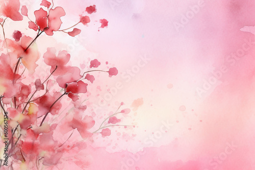 light pink background paper texture tiny petal flower painting in watercolor style. AI generative