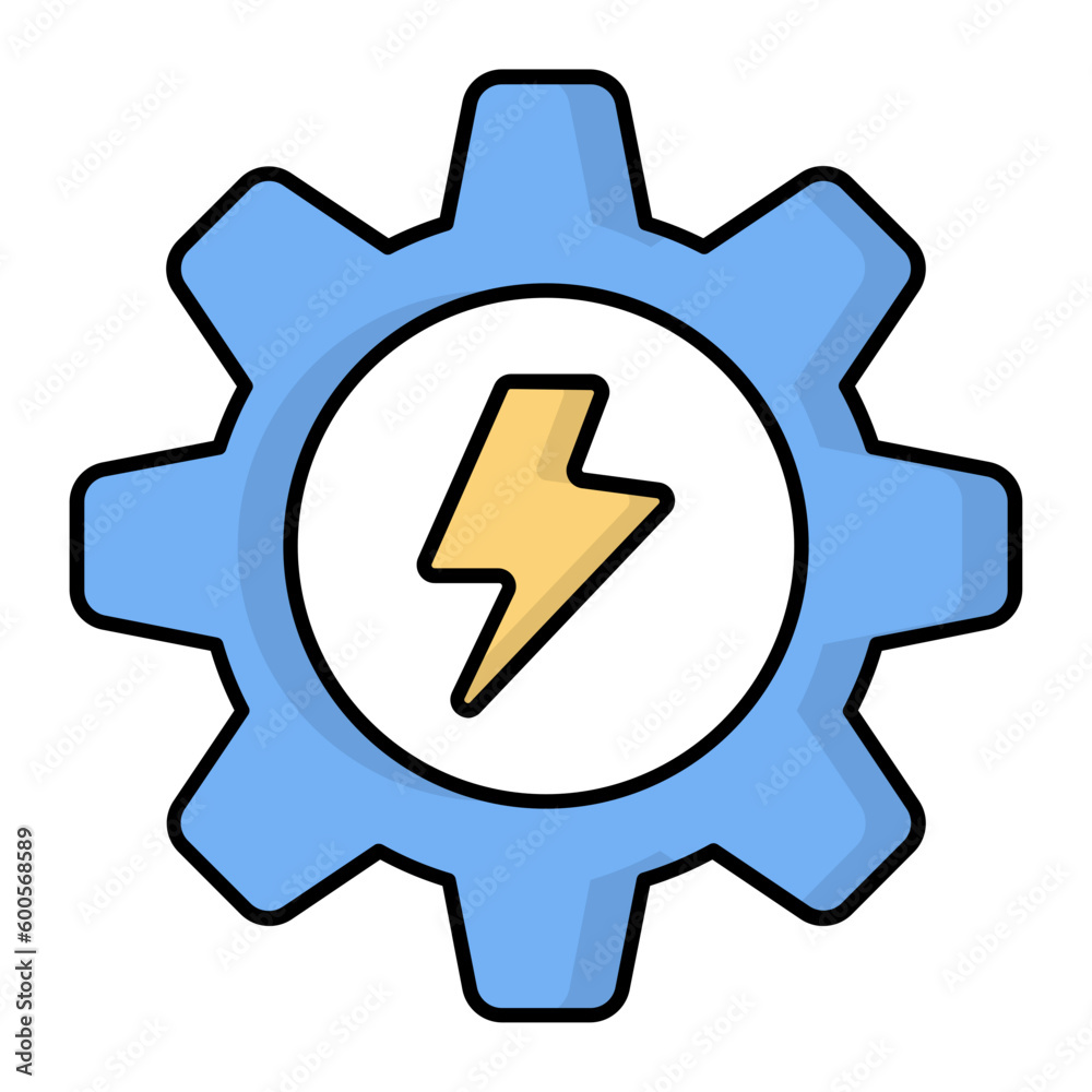Energy Development Line Color Icon Energy Development Line Color Icon