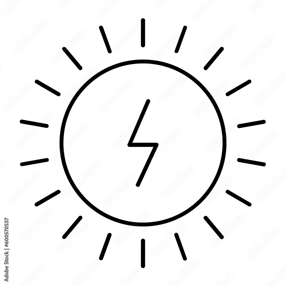 Solar Power Thin Line Icon Solar Power Thin Line Icon